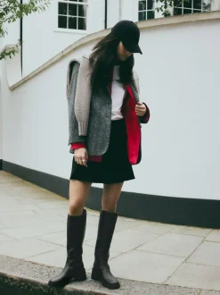 Next Black Forever Comfort® Chunky Heeled Round Toe Knee High Boots
