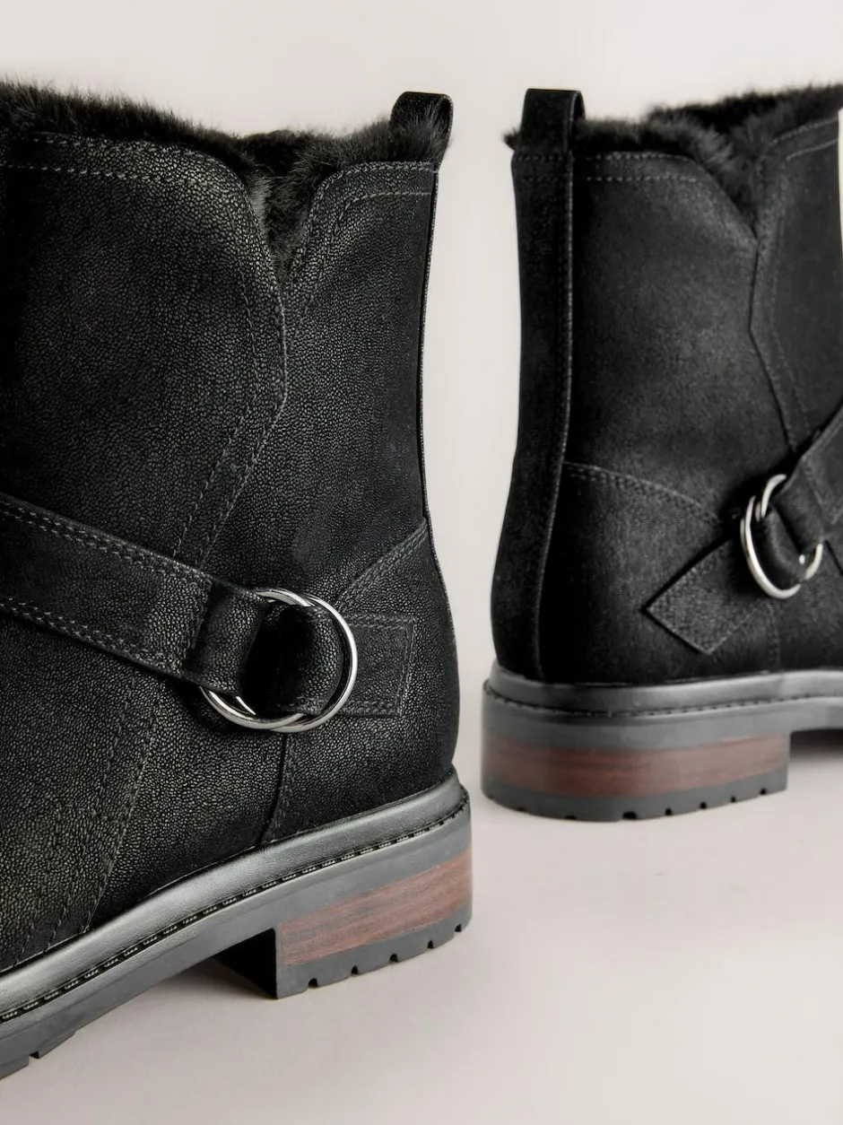 Next Forever Comfort® Faux Fur Hardware Ankle Boots Black Hot