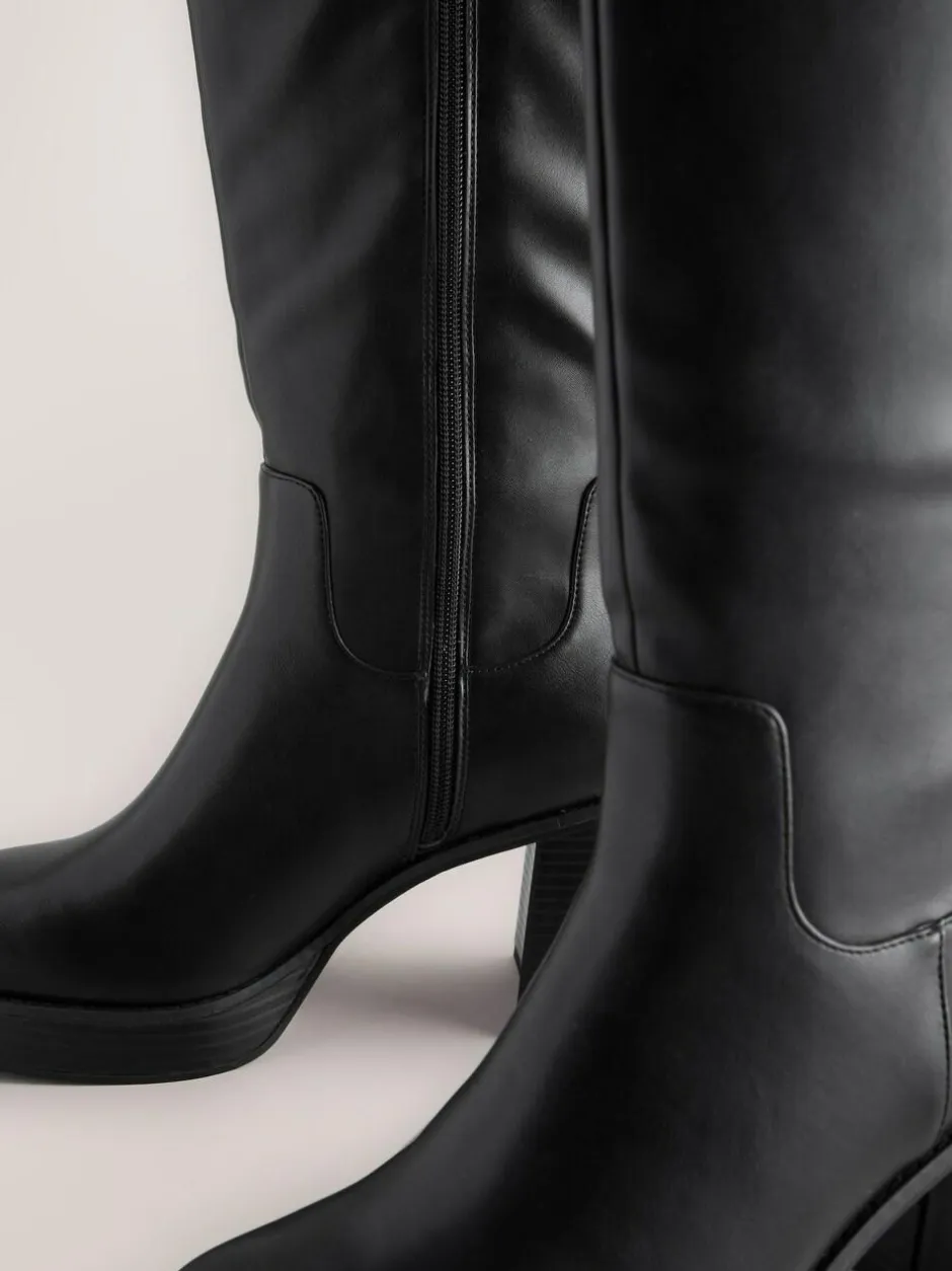 Next Forever Comfort® Knee High Platform Boots Black Outlet