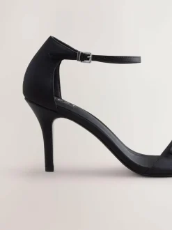 Next Forever Comfort® Mini Satin Bow Heeled Sandals Black Clearance