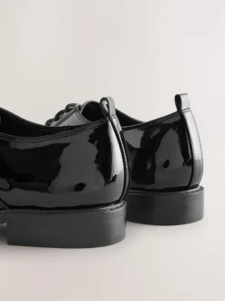 Next Black Forever Comfort® Patent Almond Toe Lace-Up Shoes Hot