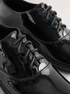 Next Black Forever Comfort® Patent Almond Toe Lace-Up Shoes Hot
