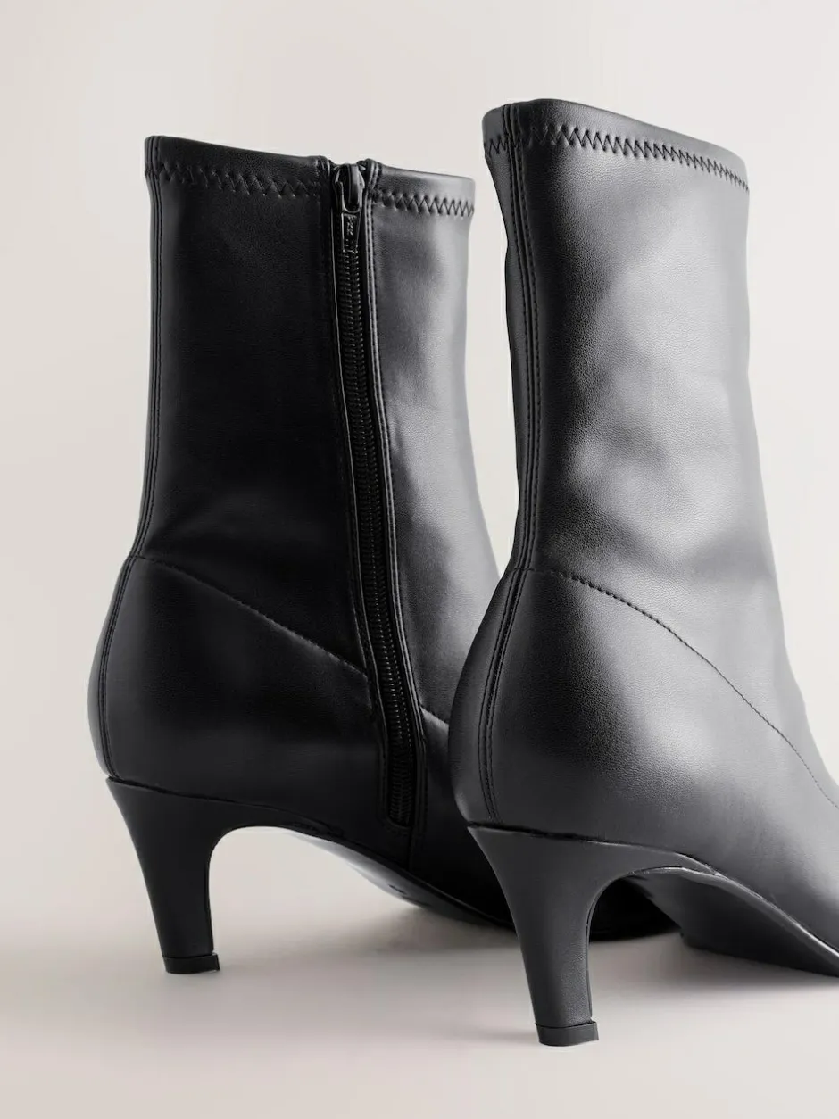 Next Forever Comfort® Pointed Toe Sock Boots Black New