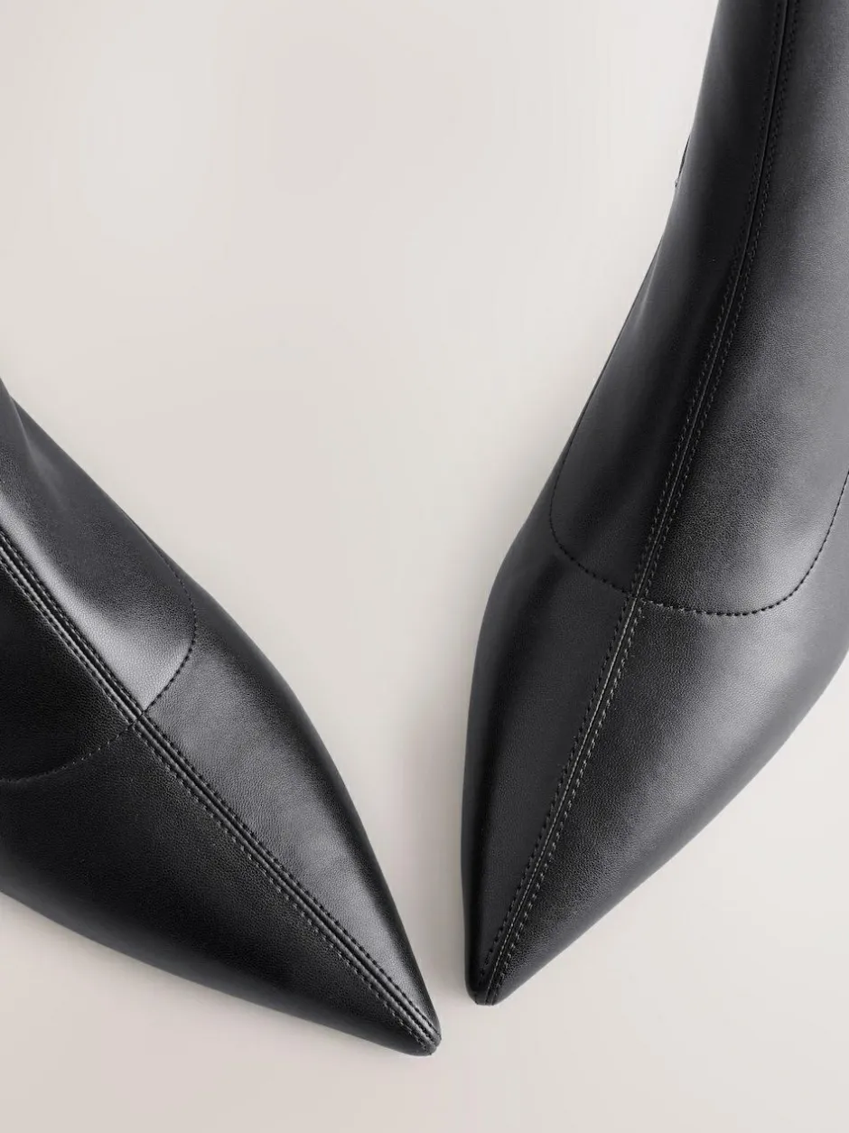Next Forever Comfort® Pointed Toe Sock Boots Black New
