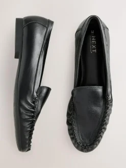Next Forever Comfort® Soft Ruched Loafers Black Sale