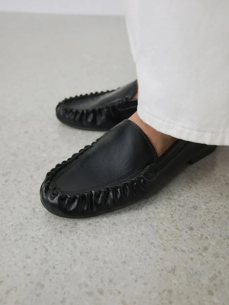 Next Forever Comfort® Soft Ruched Loafers Black Sale