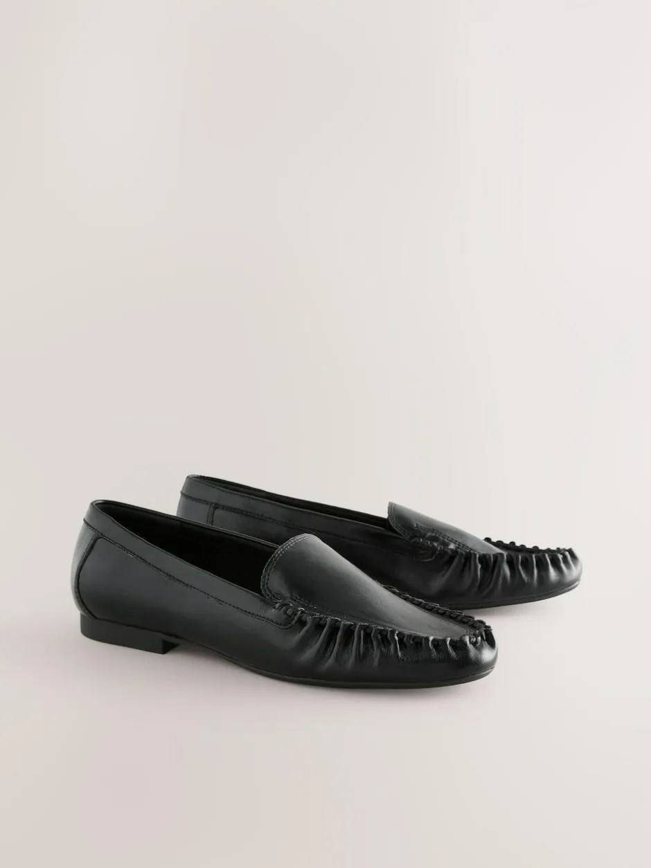 Next Forever Comfort® Soft Ruched Loafers Black Sale