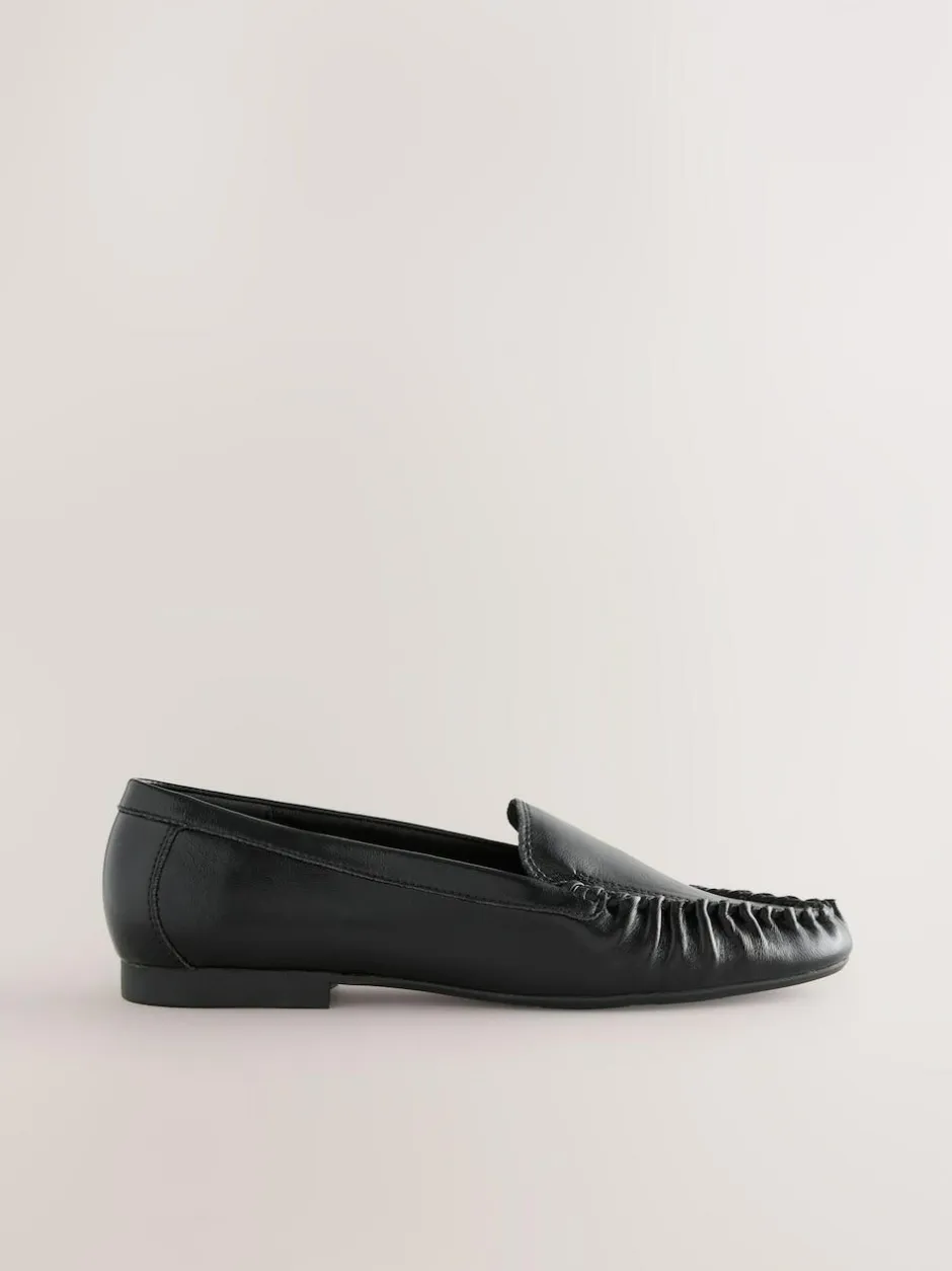 Next Forever Comfort® Soft Ruched Loafers Black Sale