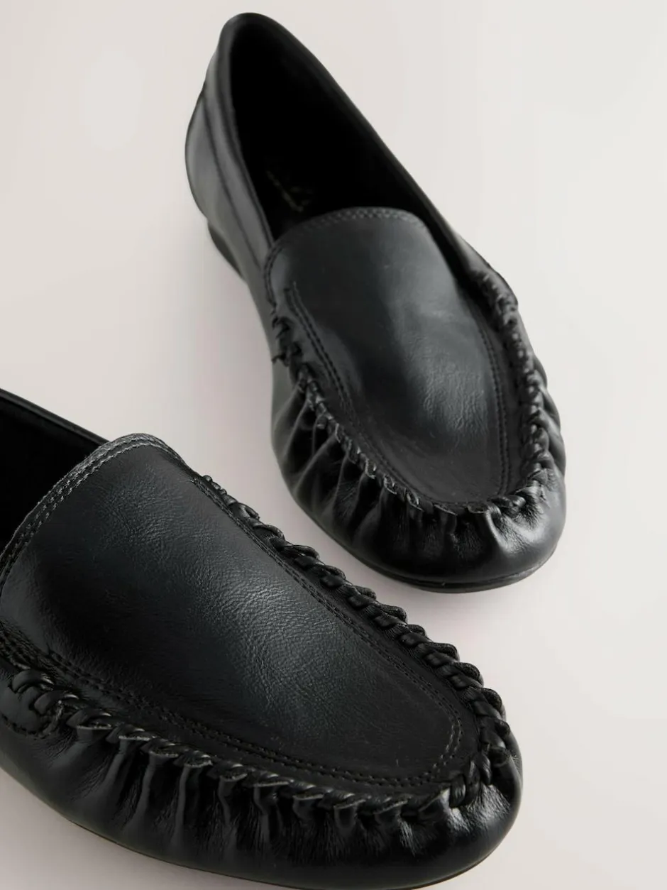 Next Forever Comfort® Soft Ruched Loafers Black Sale
