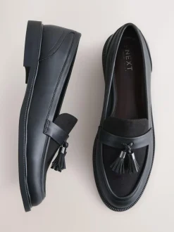 Next Black Forever Comfort Tassel Round Toe Loafers Outlet