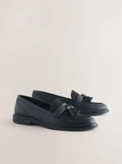 Next Black Forever Comfort Tassel Round Toe Loafers Outlet