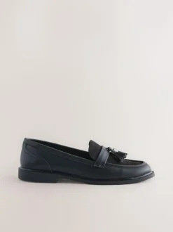 Next Black Forever Comfort Tassel Round Toe Loafers Outlet