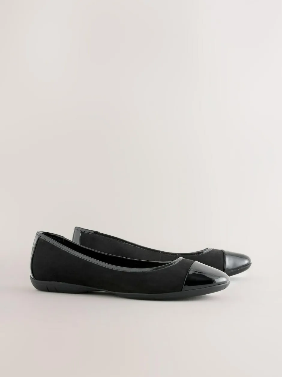 Next Black Forever Comfort® Toe Cap Ballerina Shoes Hot