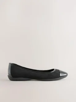 Next Black Forever Comfort® Toe Cap Ballerina Shoes Hot