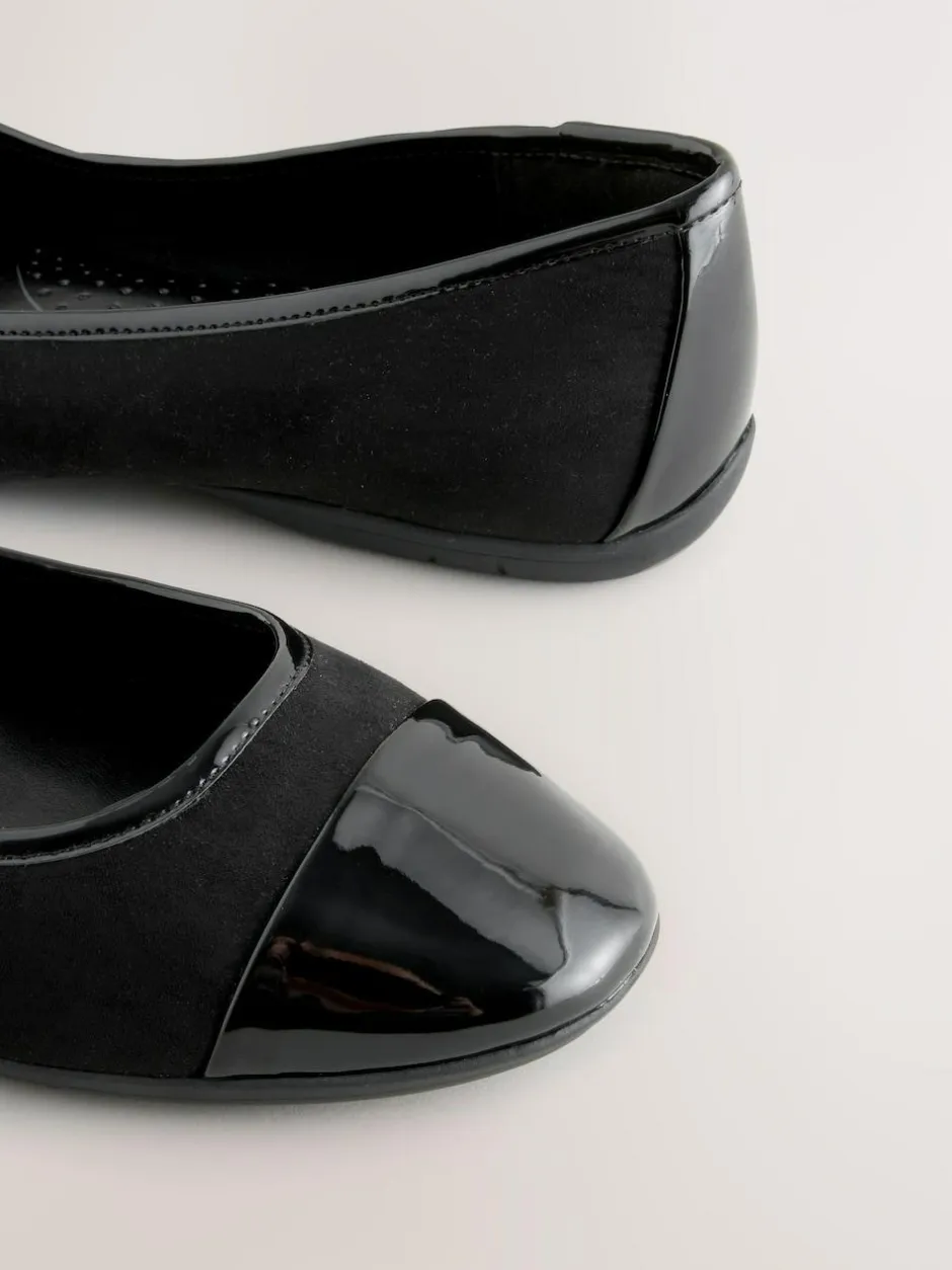Next Black Forever Comfort® Toe Cap Ballerina Shoes Hot