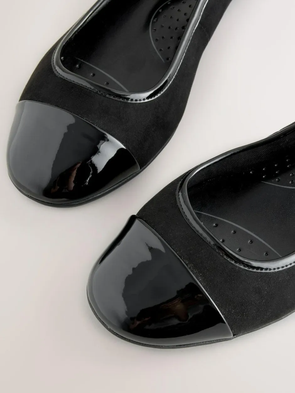 Next Black Forever Comfort® Toe Cap Ballerina Shoes Hot