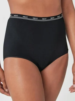Next Black Full Brief Cotton Logo Knickers 4 Pack Best