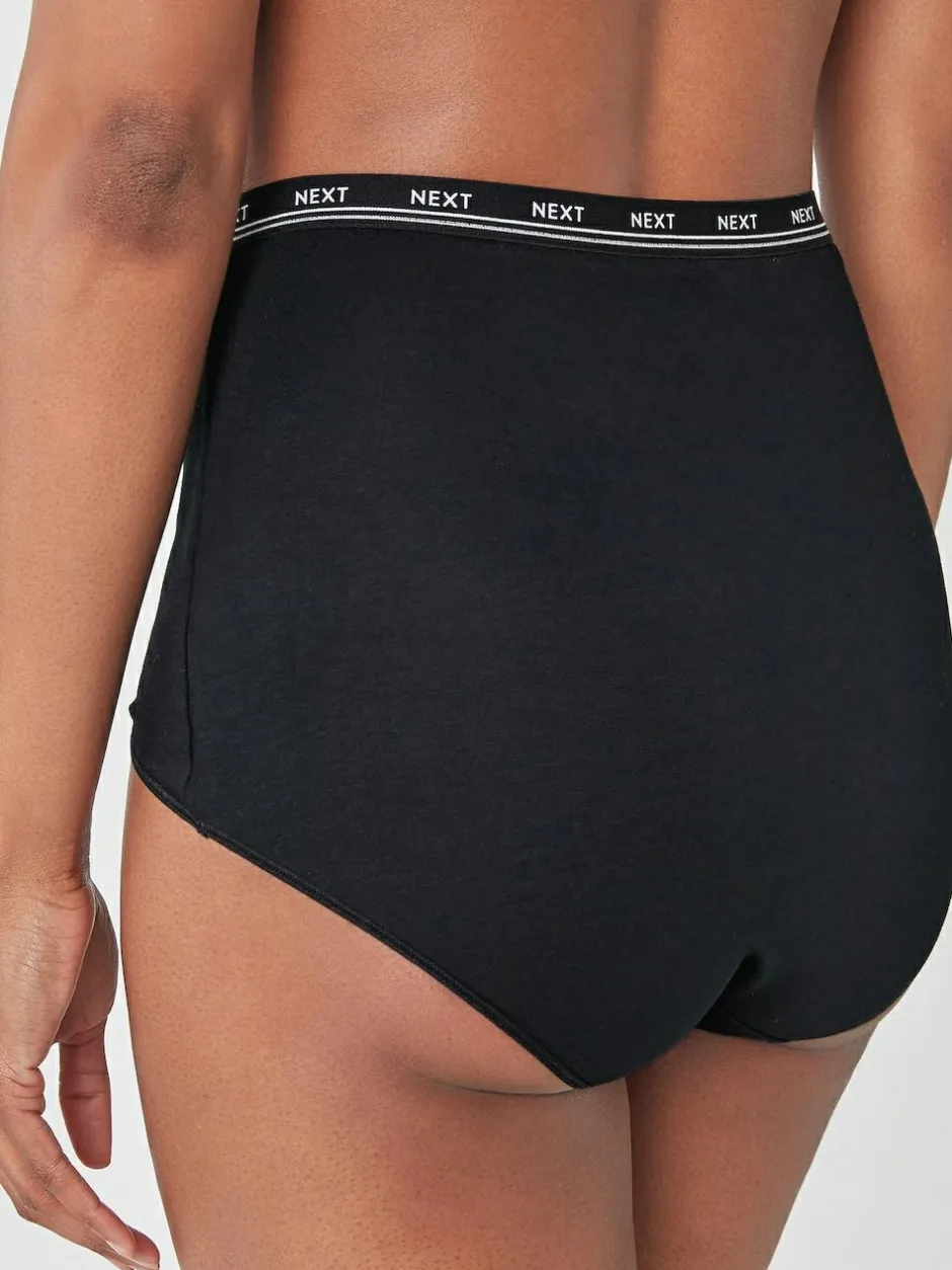 Next Black Full Brief Cotton Logo Knickers 4 Pack Best