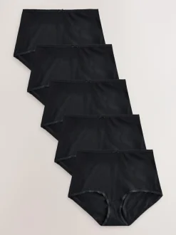 Next Black Full Brief Cotton Rich Knickers 5 Pack Online