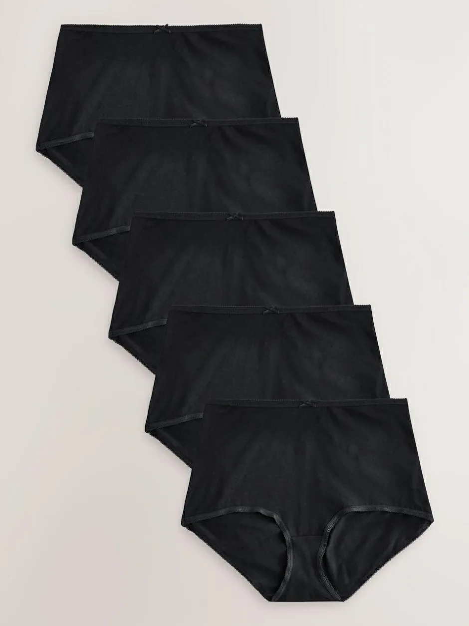 Next Black Full Brief Cotton Rich Knickers 5 Pack Online