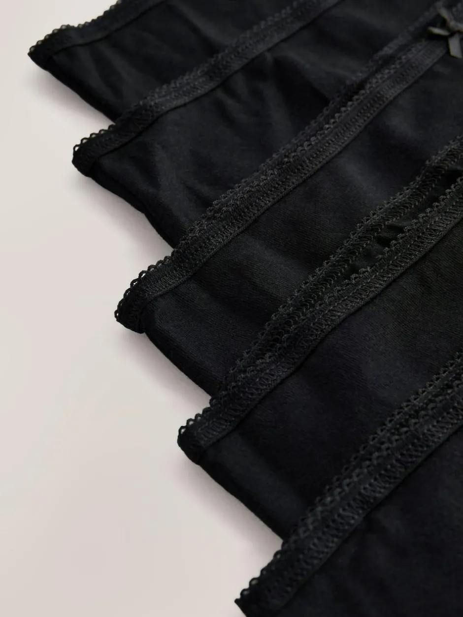Next Black Full Brief Cotton Rich Knickers 5 Pack Online