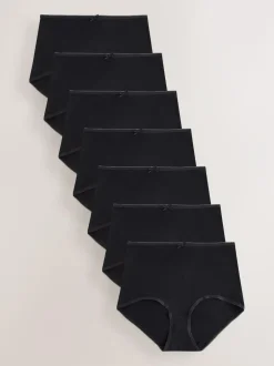 Next Full Brief Cotton Rich Knickers 7 Pack Black Outlet