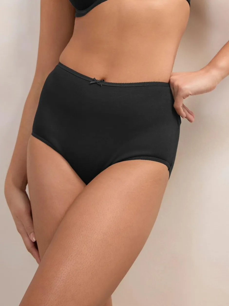 Next Full Brief Cotton Rich Knickers 7 Pack Black Outlet