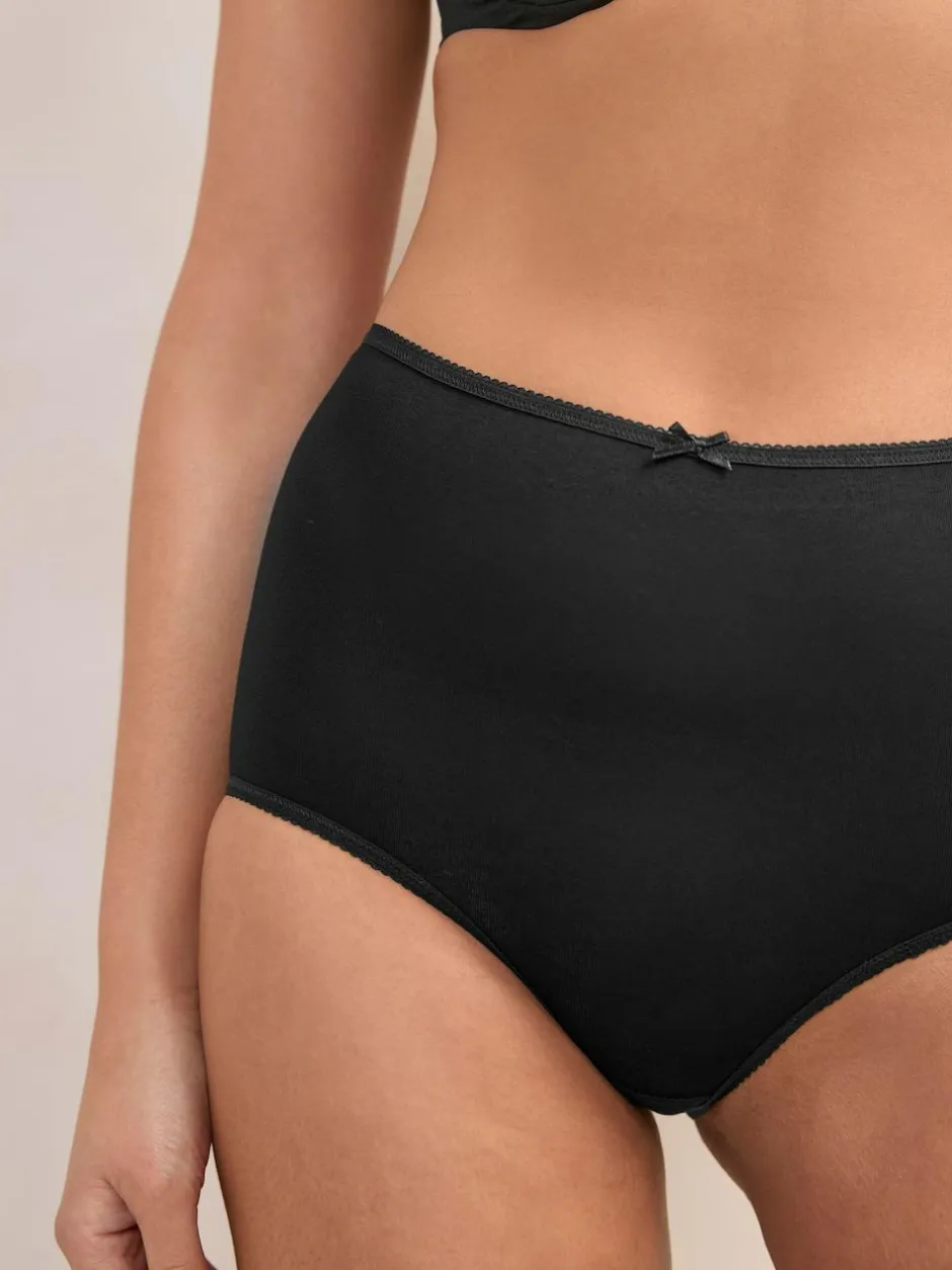 Next Full Brief Cotton Rich Knickers 7 Pack Black Outlet