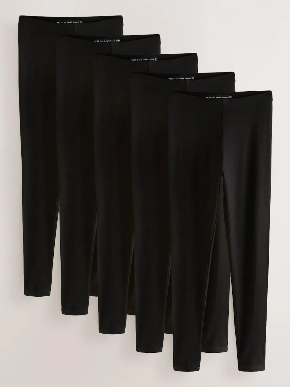 Next Black Full Length Leggings 5 Pack New