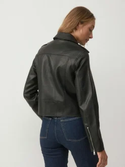 Next Black Fuller Bust Faux Leather Biker Jacket Best