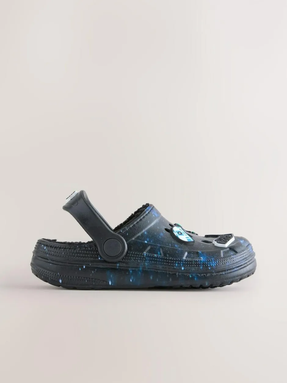 Next Black Galaxy Star Wars Warm Lined Slipper Clogs Online