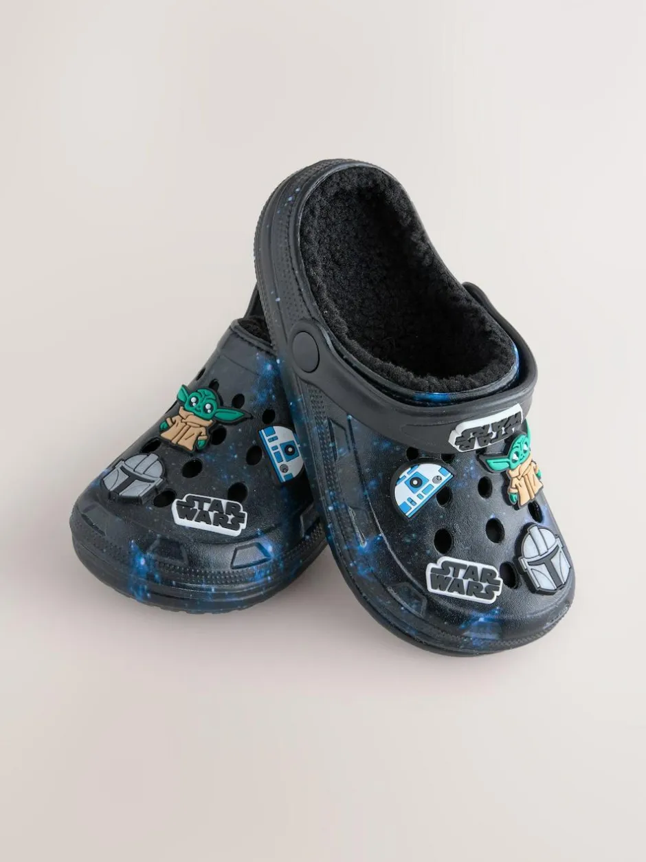 Next Black Galaxy Star Wars Warm Lined Slipper Clogs Online