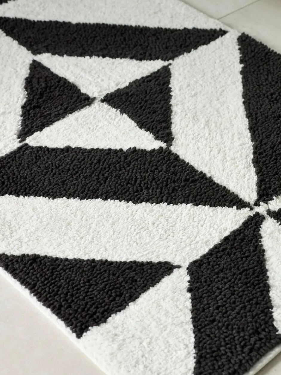 Next Black Geo Pattern 100% Cotton Bath Mat Best