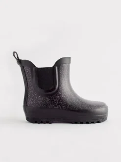 Next Black Glitter Chelsea Wellies Clearance