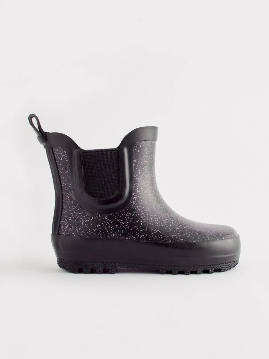Next Black Glitter Chelsea Wellies Clearance