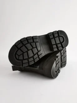 Next Black Glitter Chelsea Wellies New