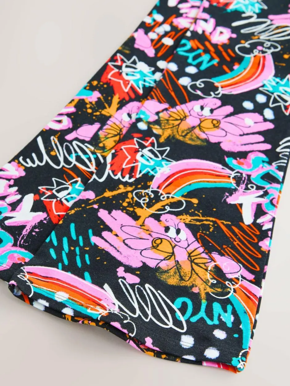 Next Black Graffiti Flare Leggings (3-16yrs) Best