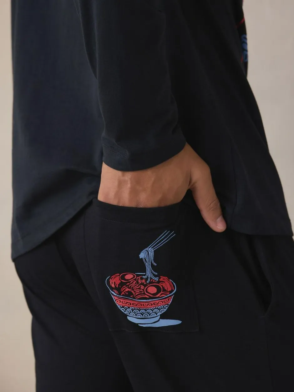 Next Graphic Long Sleeve Jersey Pyjamas Set Black Outlet