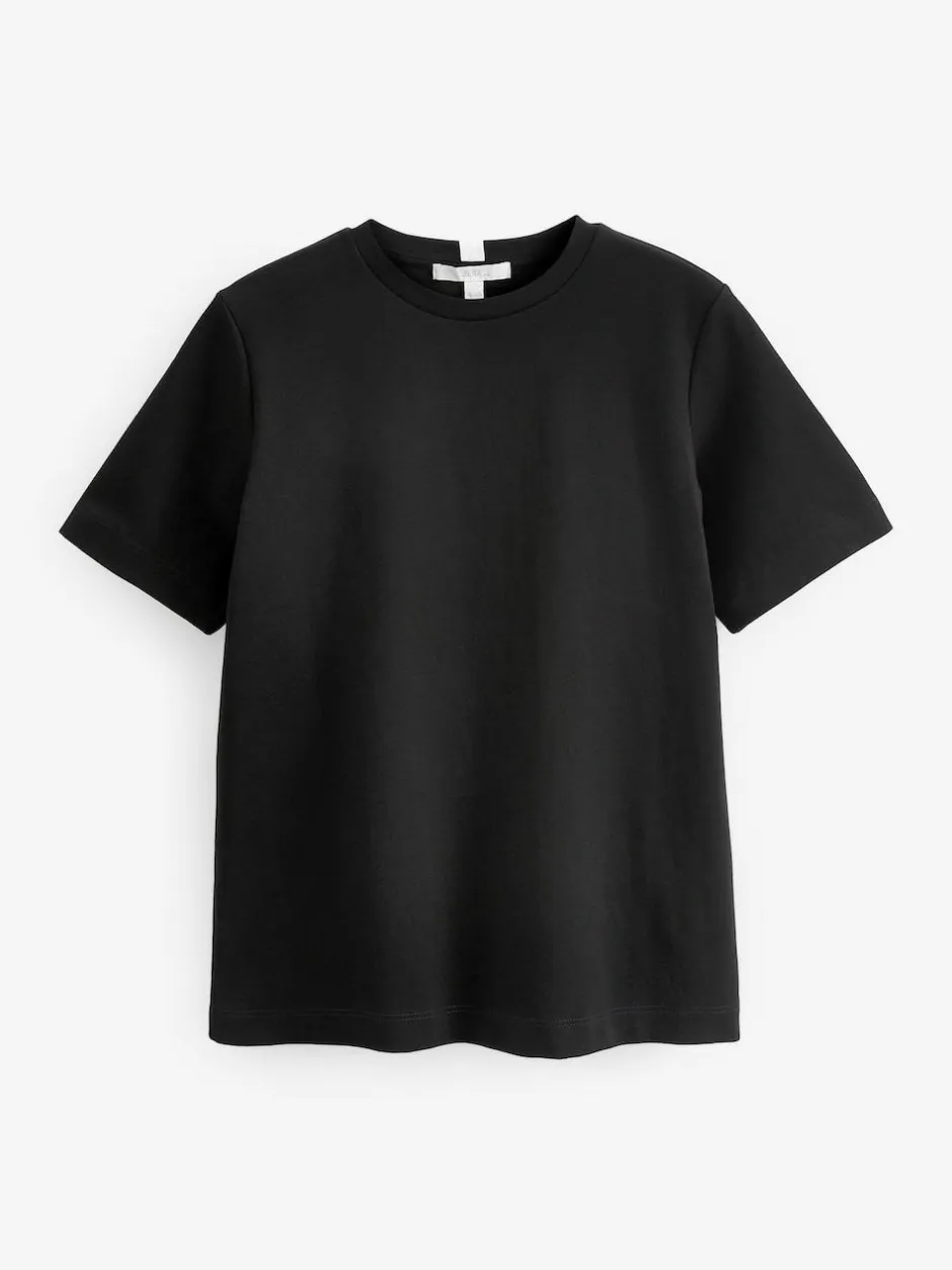 Next Black Heavyweight Short Sleeve Crew Neck T-Shirt