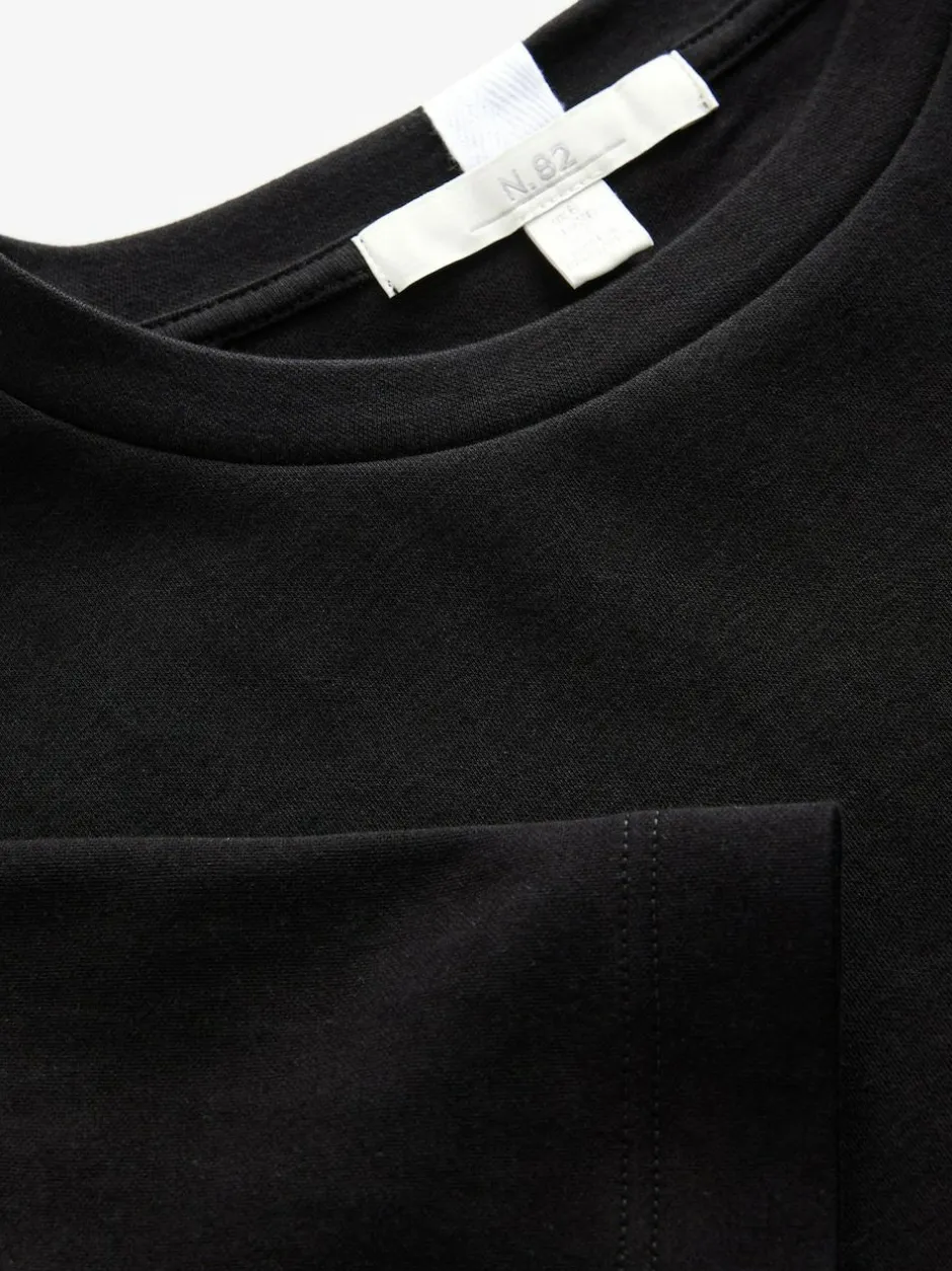 Next Black Heavyweight Short Sleeve Crew Neck T-Shirt