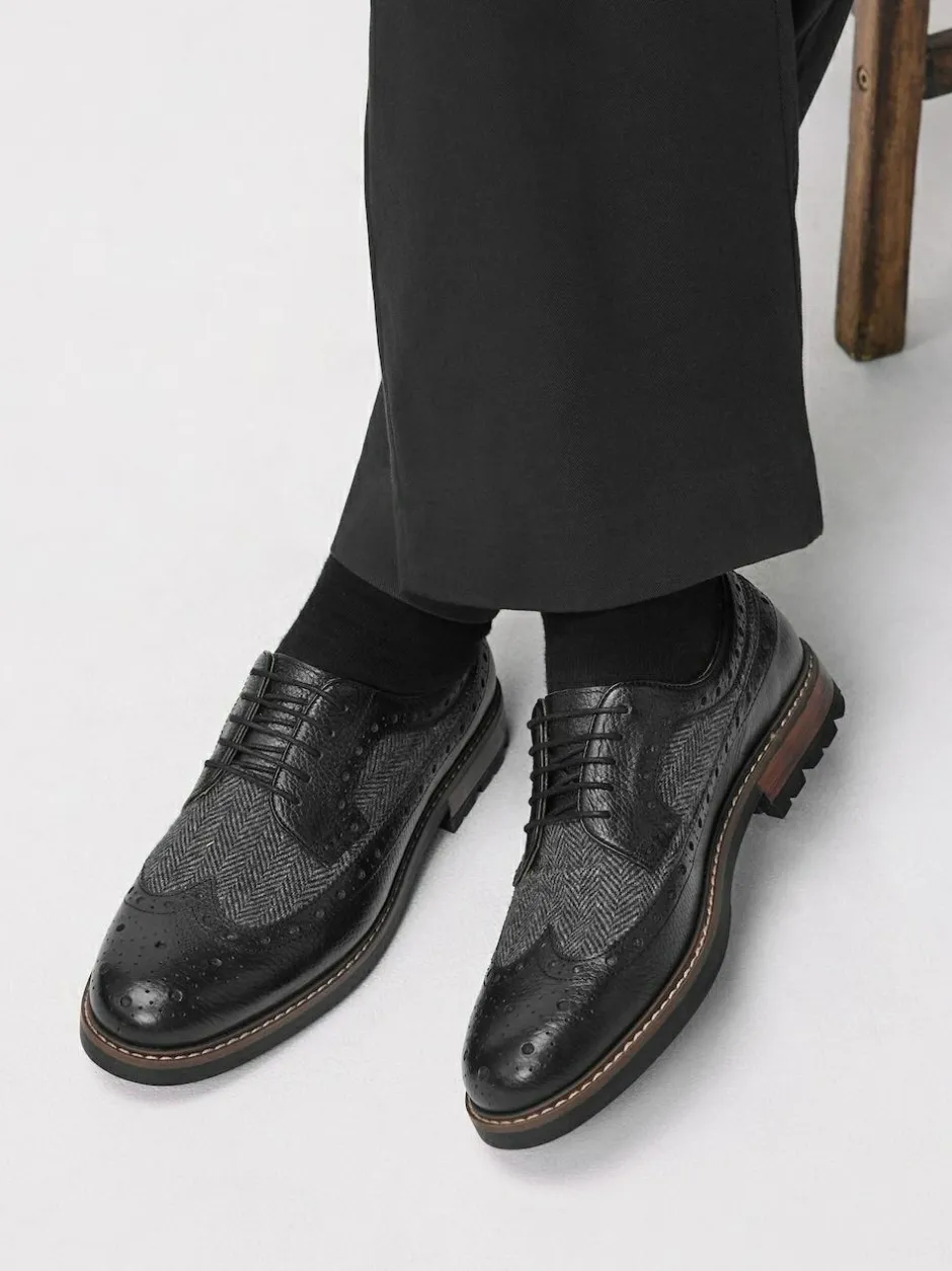 Next Heritage Brogue Shoes Black Outlet