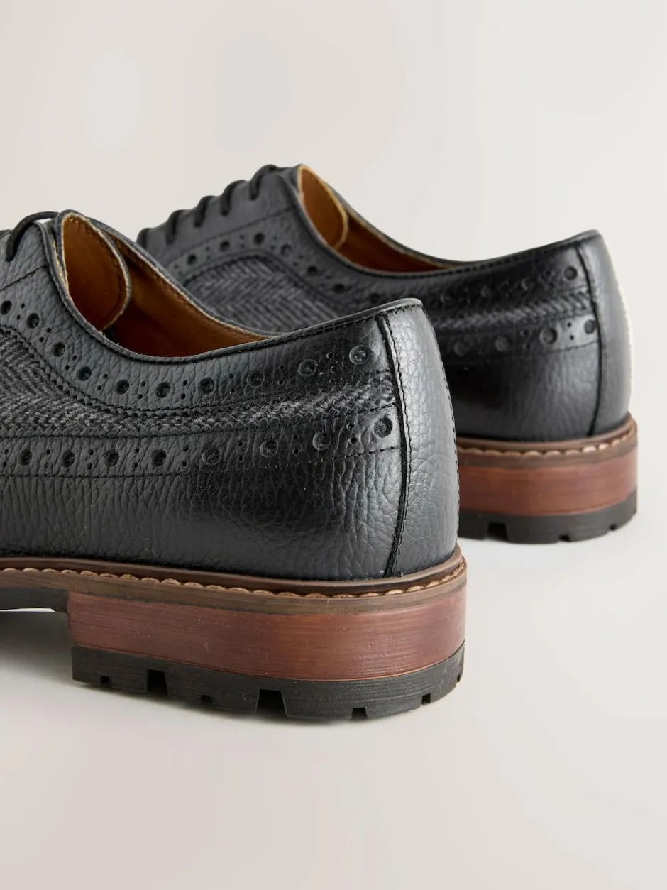 Next Heritage Brogue Shoes Black Outlet