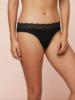 Next Black High Leg Cotton Lace Knickers 4 Pack Clearance