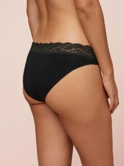 Next Black High Leg Cotton Lace Knickers 4 Pack Clearance