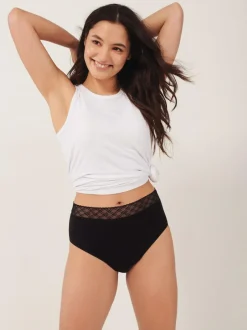 Next Black High Leg Medium Flow Period Knickers 2 Pack Clearance