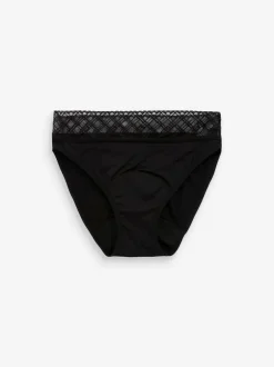 Next Black High Leg Medium Flow Period Knickers 2 Pack Clearance