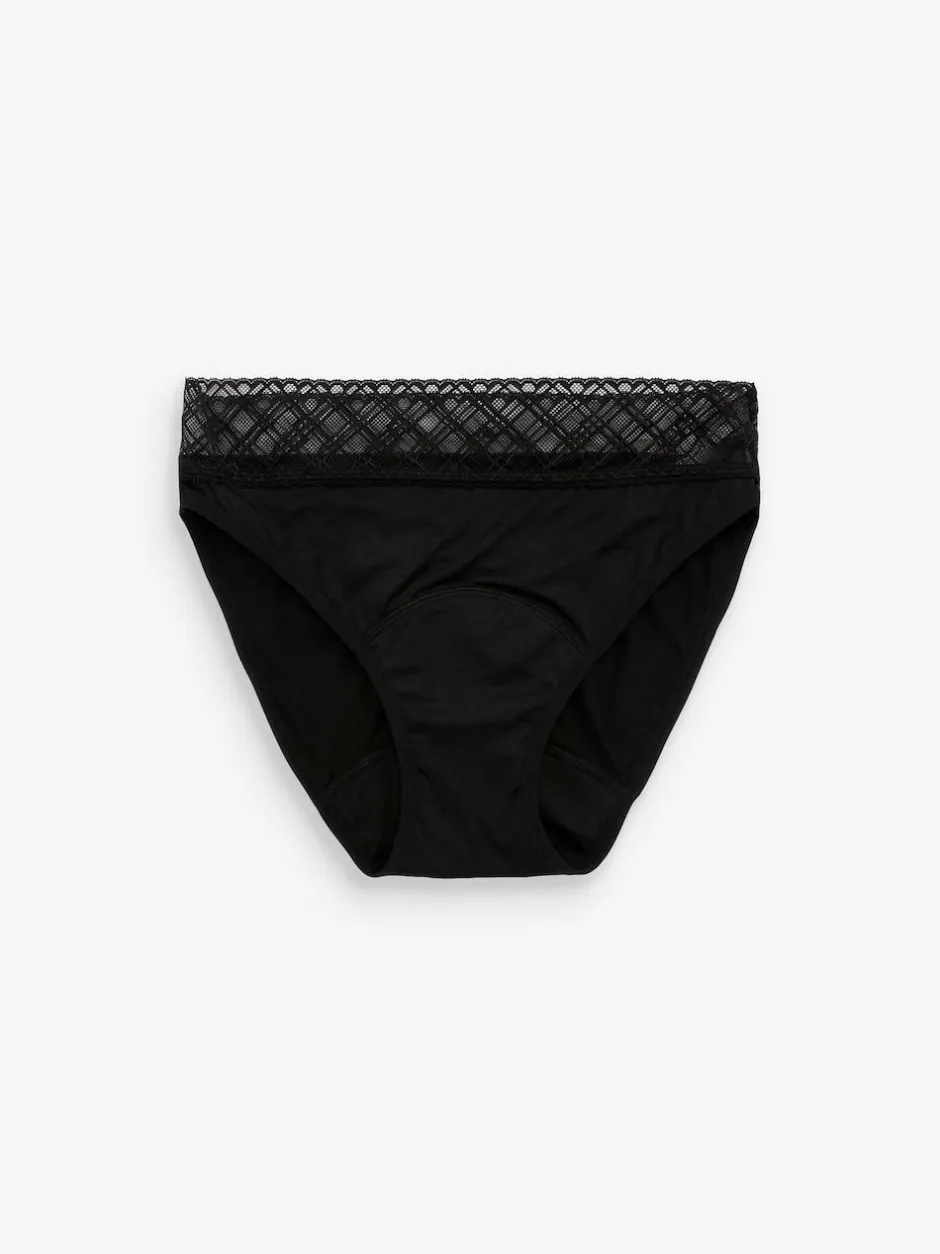Next Black High Leg Medium Flow Period Knickers 2 Pack Clearance