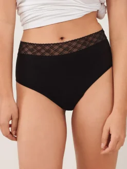 Next Black High Leg Medium Flow Period Knickers 2 Pack Clearance