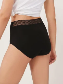 Next Black High Leg Medium Flow Period Knickers 2 Pack Clearance