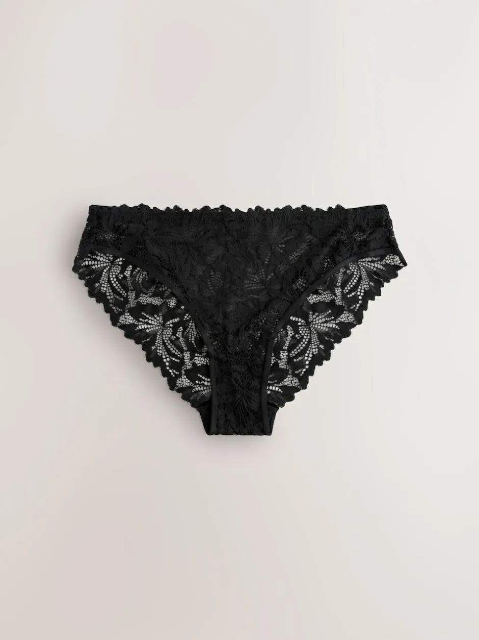 Next Black High Leg Ultimate Comfort Lace Knickers 7 Pack Hot